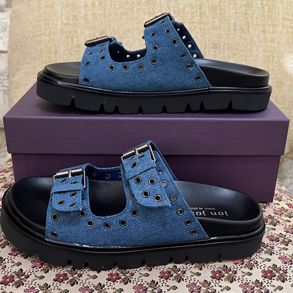 Jon Josef BOLD Blue Suede Sandal- made in Italy - Picture 6 of 7